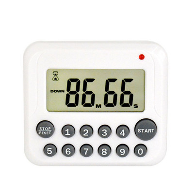Temporizator electric digital LCD, sport, școală, bucătărie, bucătărie, gătit, numărătoare inversă cu 12 taste, ceas cu alarmă magnetică, cafea, stopcontact