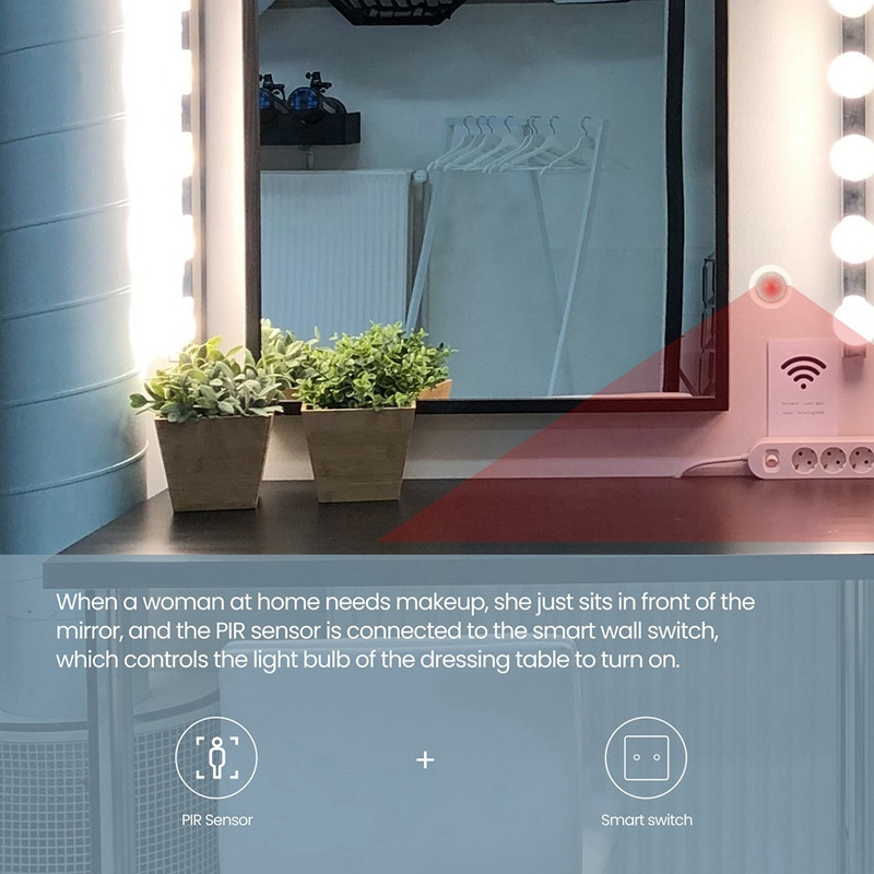 2X snímač pohybu tela Zigbee 3.0 Tuya Mini inteligentný snímač ľudského pohybu PIR snímač Smart Life bezdrôtové pripojenie svetla (C)