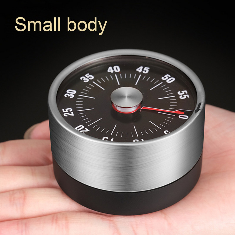 Kuchynský časovač 60 minút odpočítavanie časovača z nehrdzavejúcej ocele vizuálny mechanický časovač magnetický budík na varenie, štúdium a prácu