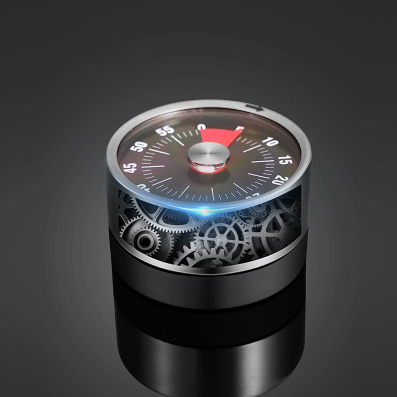 Kuchynský časovač 60 minút odpočítavanie časovača z nehrdzavejúcej ocele vizuálny mechanický časovač magnetický budík na varenie, štúdium a prácu