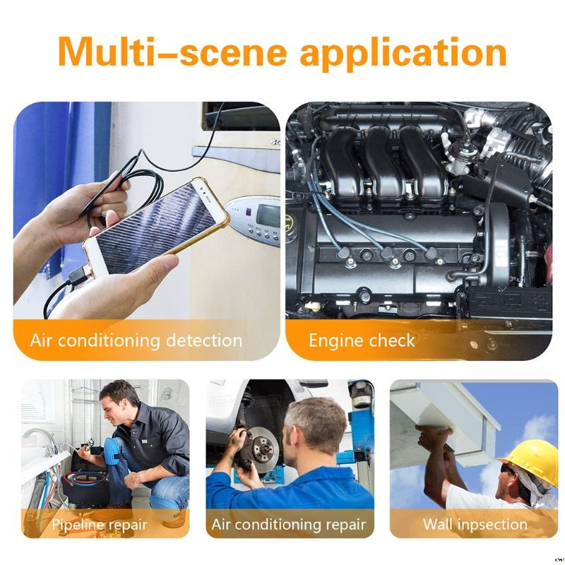 USB endoskopas 3 viename Borescope 3,9 mm ultra plona vandeniui atspari kamera Micro USB ir C tipo, skirta Android Phone Windows PC Mac