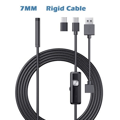 Boroskop Industrail s kamerou Micro USB Typ-c 5,5 mm 7 mm mini objektívom, inšpekčný endoskop s 6 LED diódami, vodotesný pre telefón s Androidom a PC