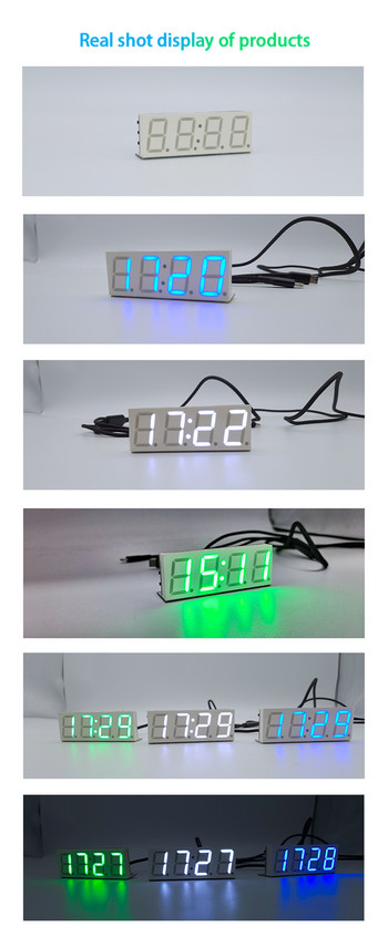 XY-часовник Цифров електронен Направи си сам Wifi LED комплект часовник с таймер 4-цифрен дисплей 5V Поддръжка на автомобилен часовник Mciro USB Type-C