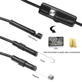Κάμερα Mini Endoscope 5,5/7mm Αδιάβροχο ενδοσκόπιο Borescope Adjustable Soft Wire 6 LED 5,5/7mm Android Type-C Camea USB for Car
