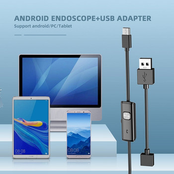 5,5/7 мм мини ендоскопска камера Водоустойчива ендоскопска бороскопна регулируема мека жица 6 LED 5,5/7 мм Android Type-C USB камера за кола