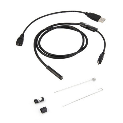 5.5/7mm Mini Endoscop Camera Endoscop Impermeabil Boroscop Fir moale reglabil 6 LED 5.5/7mm Android Type-C USB Camea pentru masina