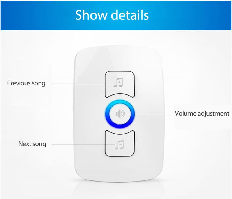 M525 kültéri, vezeték nélküli vízálló ajtócsengő Intelligens otthoni ajtócsengő készlet LED vaku biztonsági riasztó Üdvözlőház dallamok