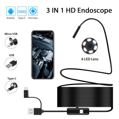 Endoscop USB Camera de inspecție Boroscop impermeabil Samsung Android Reparație auto Telefon mobil Industria profesională Nou