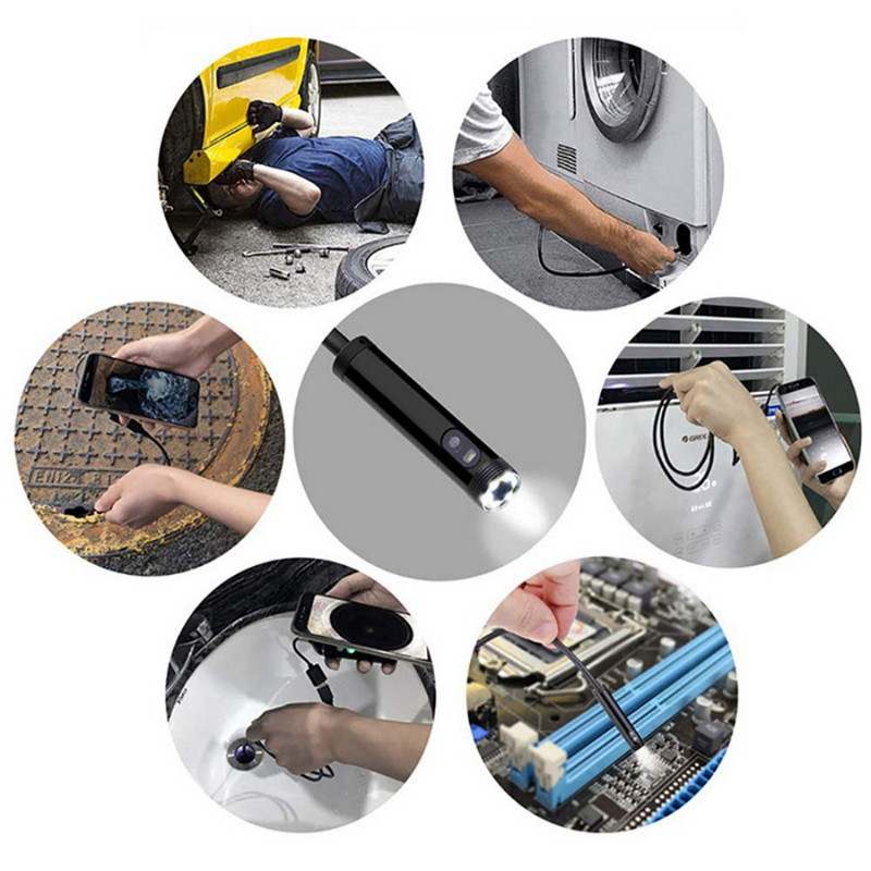USB Endoskopas Vandeniui atsparus Borescope Patikrinimo Kamera Samsung Android Automobilių remontas Mobilus Telefonas Profesionali Pramonė Nauja
