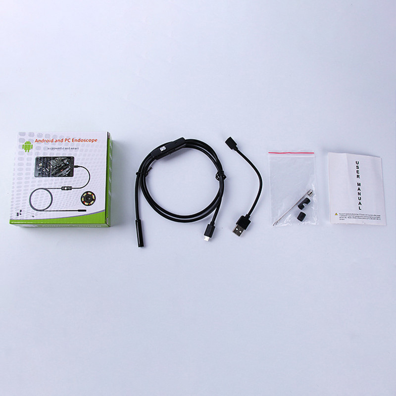 7 mm-es mobiltelefon endoszkóp vízálló cső USB IP67 vízálló 6LED ipari ellenőrző kamera automatikus javítási teszt kígyó cső