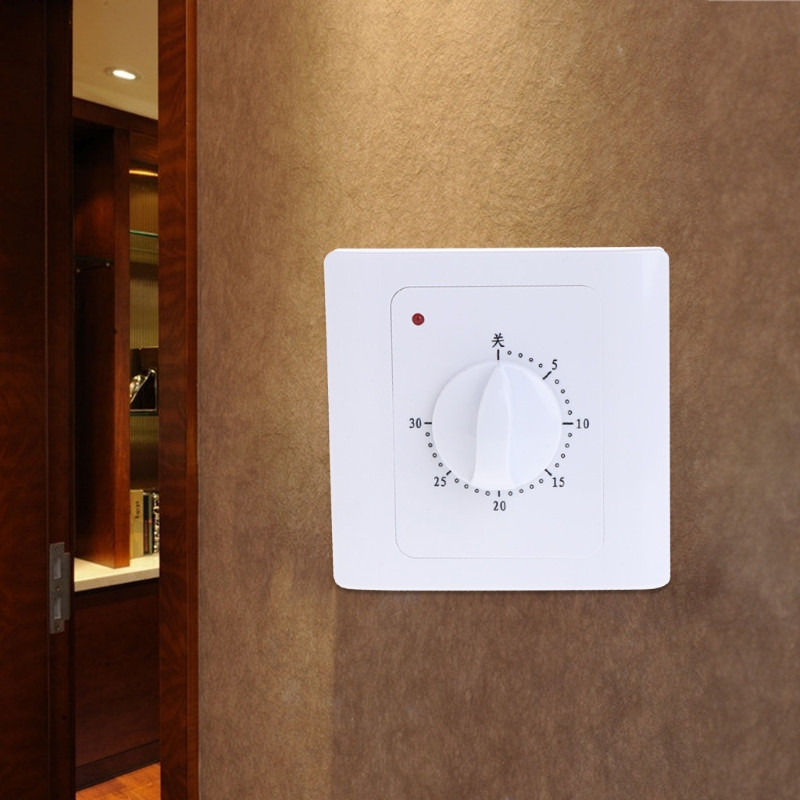 AC 220V 30 minūšu plastmasas atpakaļskaitīšanas taimera slēdzis Elektriskais digitālais kontaktdakšas vadības pogas slēdzis plastmasas materiāls R7UB