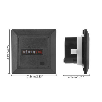 Accurate HM-1 Timer Square Counter Digital 0-99999,9 Hour Meter Hourmeter Gauge 0,3W AC220-240V / 50Hz AC Drop shipping