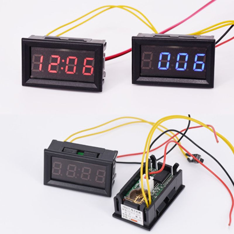 LED DIY Vehicle Electronic Clock KIT Auto Motocikl Tajmer LED Digitalni zaslon Power-off Memorija DC4.5-30V Crvena Zelena Plava