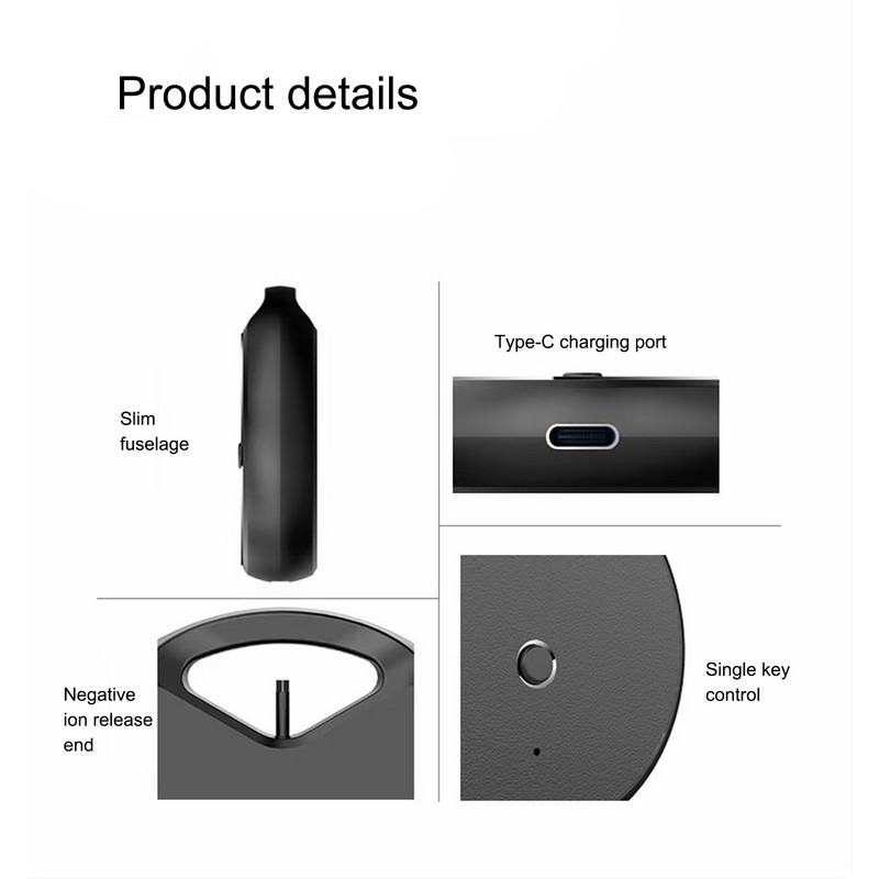 Personīgais pārnēsājamais gaisa atsvaidzinātāja jonizators negatīvo jonu gaisa attīrītājs piekarināmā kaklā, valkājama gaisa attīrītāja kaklarota
