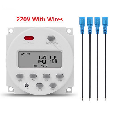 Gaqqee 1 Second Interval 12V 24V 110V 220V Digital LED Timer Switch 7 Days Εβδομαδιαία προγραμματιζόμενη ώρα προγραμματιστής ρελέ CN101S