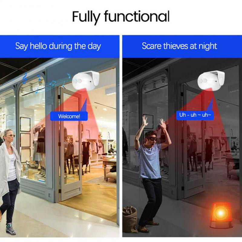 4 līmeņu regulējama skaļuma infrasarkanā modinātāja tālvadības pults Laipni lūdzam elektroniskā durvju zvana bezvadu infrasarkanā sensora durvju zvans