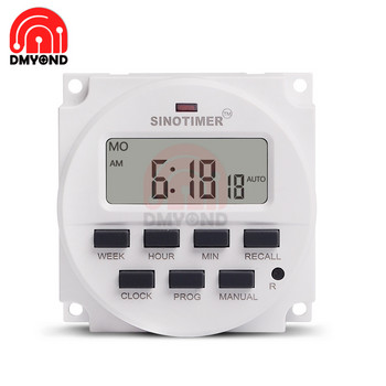 AC 110V 220V DC 6V AC DC 12V 24V 16A Digital Weekly Timer Smart Switch TM618N-2 Time Control 7 Days Programmable Switch Counter