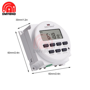 AC 110V 220V DC 6V AC DC 12V 24V 16A Digital Weekly Timer Smart Switch TM618N-2 Time Control 7 Days Programmable Switch Counter