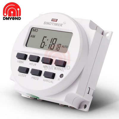 AC 110V 220V DC 6V AC DC 12V 24V 16A Digitális heti időzítő Smart Switch TM618N-2 idővezérlés 7 napos programozható kapcsolószámláló