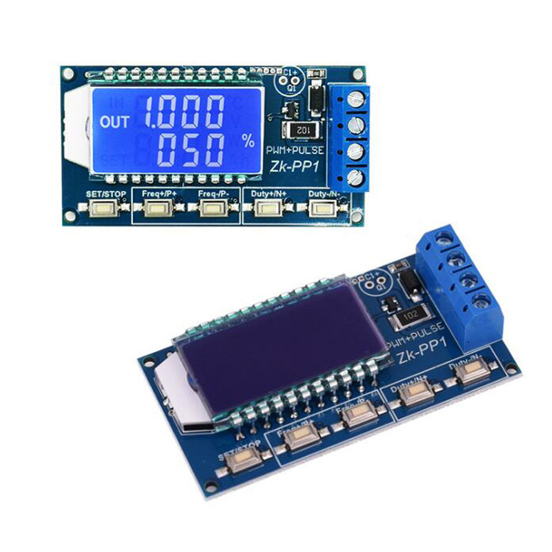 Jelgenerátor PWM impulzusfrekvenciás munkaciklusa, állítható négyzethullámú, téglalap alakú modul, LCD kijelző PWM kártyamodul