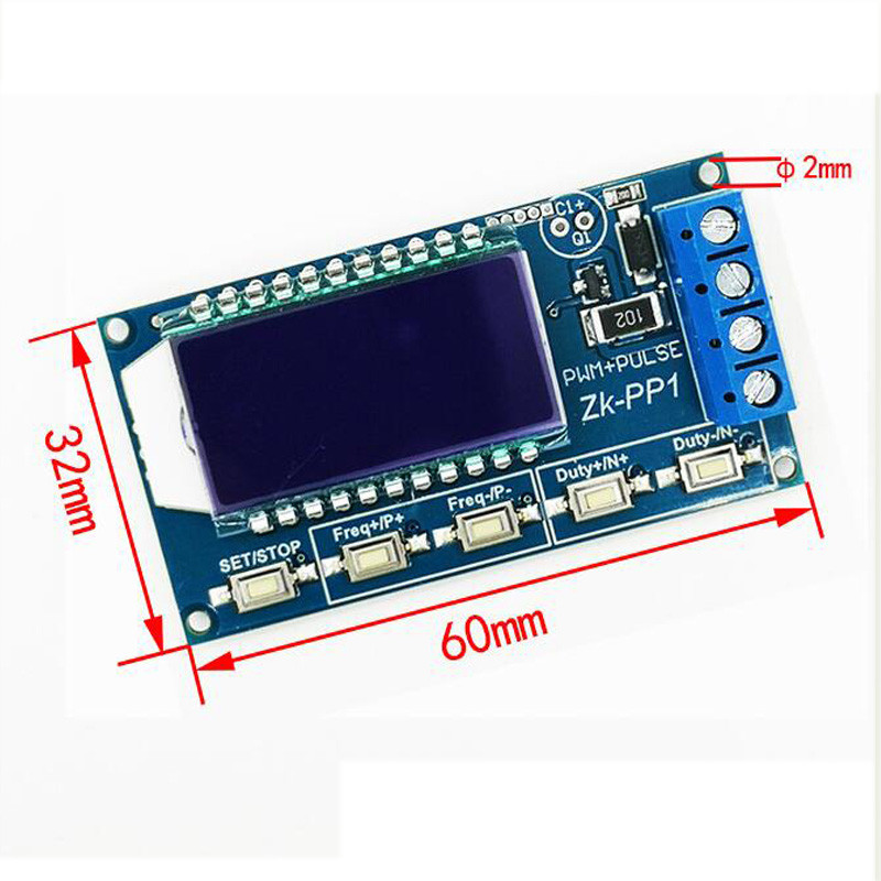 Jelgenerátor PWM impulzusfrekvenciás munkaciklusa, állítható négyzethullámú, téglalap alakú modul, LCD kijelző PWM kártyamodul