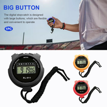 Running Timer Training Referee Lap Outdoor Sports Portable Fitness Ψηφιακό χρονόμετρο κολύμβησης Διαχωρισμένη οθόνη LCD Ημερολόγιο Φοιτητής