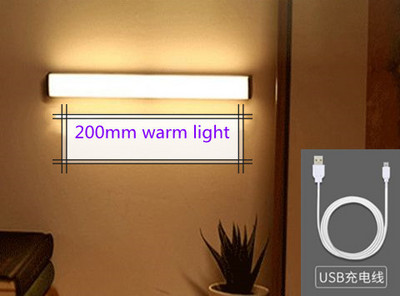 Bezmaksas piegāde Balts LED nakts gaismas kustības sensors bezvadu USB uzlādējams 20 30 40 50 cm nakts lampa virtuves skapja sienai