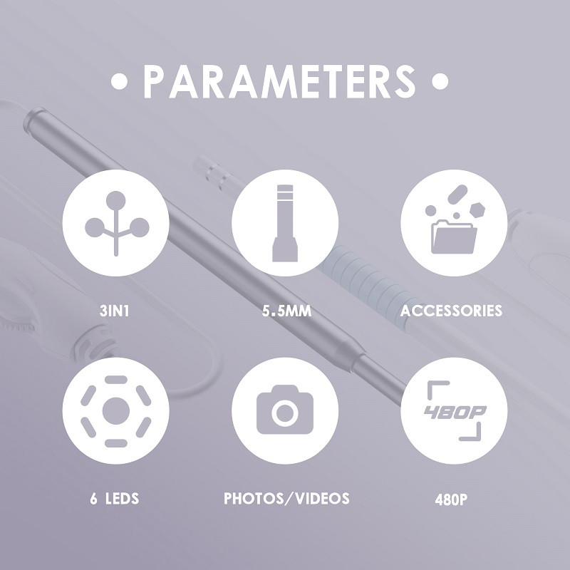 Mini Ohr reinigung endoskop kamera 5,5 mm 0,3 mp 3 az 1-ben Visuelle Ohr pick USB Ohr Löffel typ-c ohr otoskop Endoskop androidra