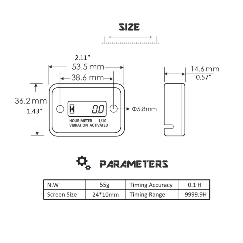 Motocykel Nový tachometr Vibračný hodinový merač Vodotesný počítadlo rýchlosti pre štvorkolky, benzínové motocykle, dropshipping