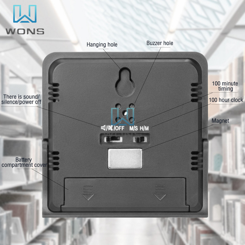 Όργανα ανάλυσης σπουδαστών Σίγαση χρονοδιακόπτη εκμάθησης ώρας ρολογιού με ρυθμιζόμενο ρολόι Αθόρυβο χρονόμετρο κουζίνας Μέτρηση οικιακής χρήσης