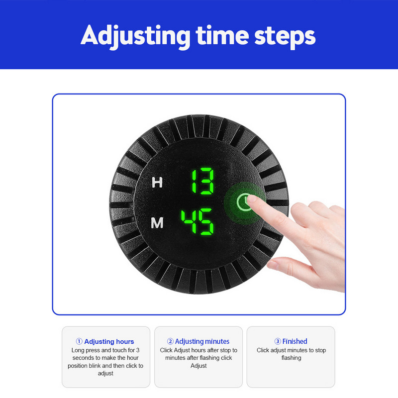 12V / 24V automobilių skydelis elektroninis laikrodis, automobilių valtis, motociklas, jutiklinis skaitmeninis laikrodis LED ekranas elektroninis laikrodis, atsparus vandeniui