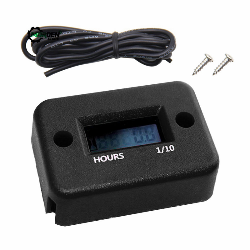 Mootorratta töötundide loendur koos aku taimeriga LCD digitaalse ekraaniga, auto reaktiivpaadi pöörete arvu loenduri tahhomeetri mõõturi tööriist autovarustuse jaoks