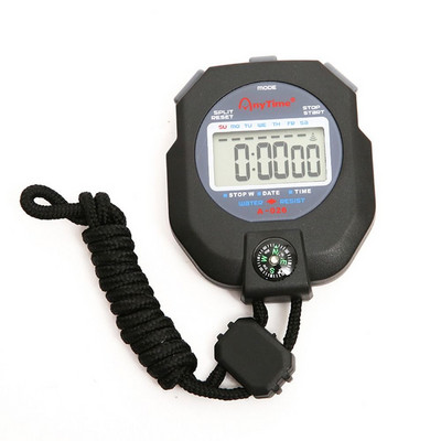 Digitálny budík, 1, 100-sekundový časovač, klasický vodotesný s kompasom, stopky so šnúrkou, športové stopky