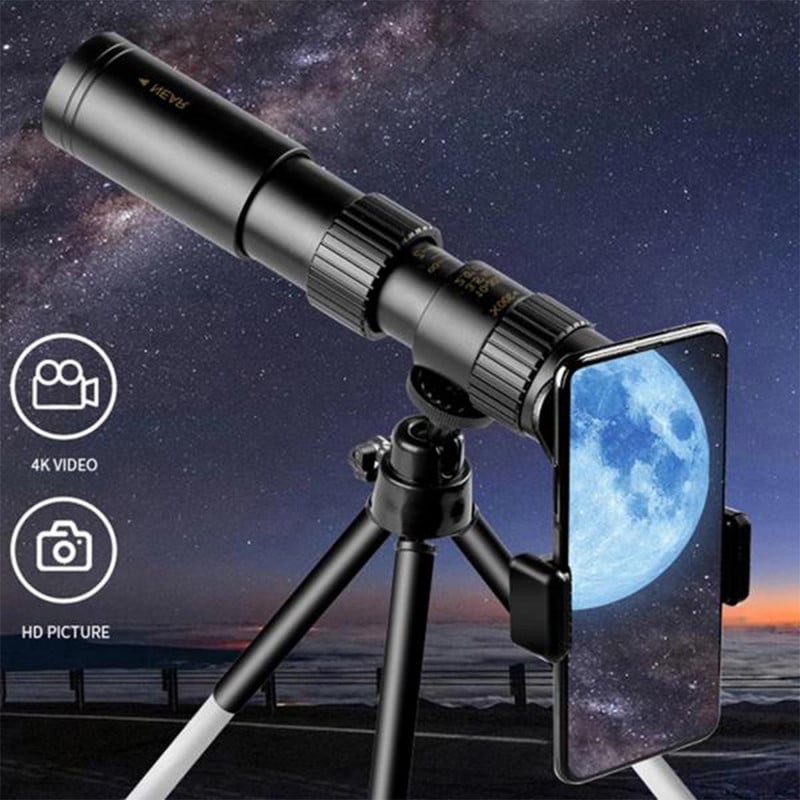 Monokulárny ďalekohľad 4K 10-300X40mm so super teleobjektívom a zoomom, prenosný monokulárny ďalekohľad so statívom a klipom pre outdoorové športy