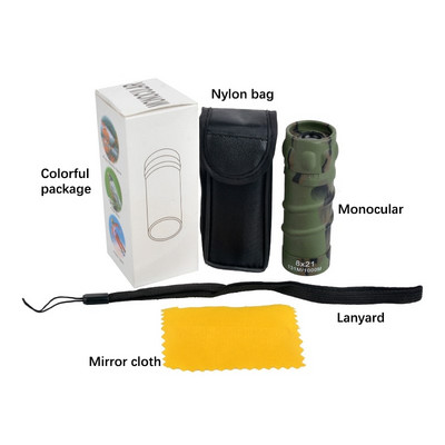 TOPOPTICAL 8x21 teleskopas, atsparus vandeniui, mini nešiojamasis monokulinis taškiklis, didelės raiškos optinis stiklas, skirtas žvejybai stovyklaujant