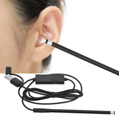 3in1 5,5 mm 6 LED-i endoskoop 3MP kõrglahutusega visuaalne otoskoop kõrvakaamera kõrvaklappide suuõõne jaoks toidukvaliteediga ABS materjaliga
