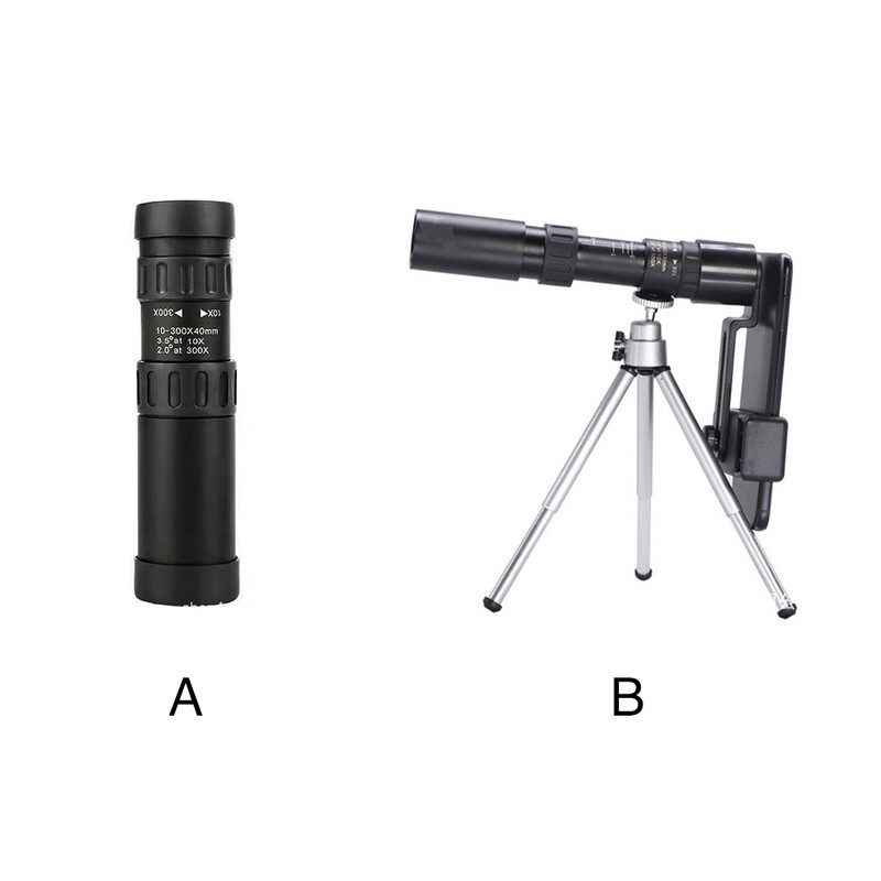 10-300x40 Erőteljes monokuláris teleszkóp BQK4 Prism Travel Professzionális kültéri kemping Madármegfigyelés HD Zoom Gyerek Felnőtt Fém