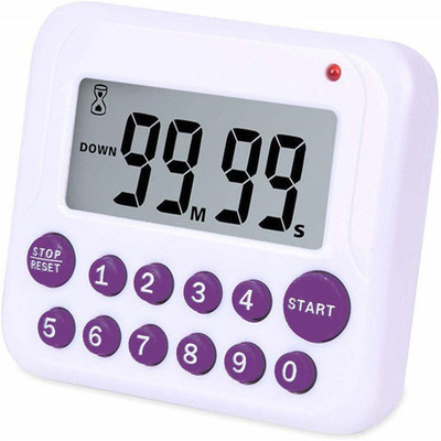 Digitalno odbrojavanje Kuhinjski mjerač vremena 99 minuta, veliki LCD zaslon, glasni alarm, mjerač vremena za kuhanje, stalak / kuka / magnetska podloga
