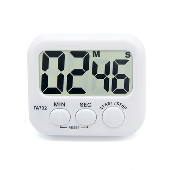Λευκό Μίνι Ηλεκτρονικό Μεγάλη LCD Ψηφιακός Χρονοδιακόπτης Κουζίνας Ρολόι Αντίστροφη μέτρηση χρόνου Δυνατό ξυπνητήρι Φούρνος σπιτιού Εργαλεία μαγειρέματος Αξεσουάρ