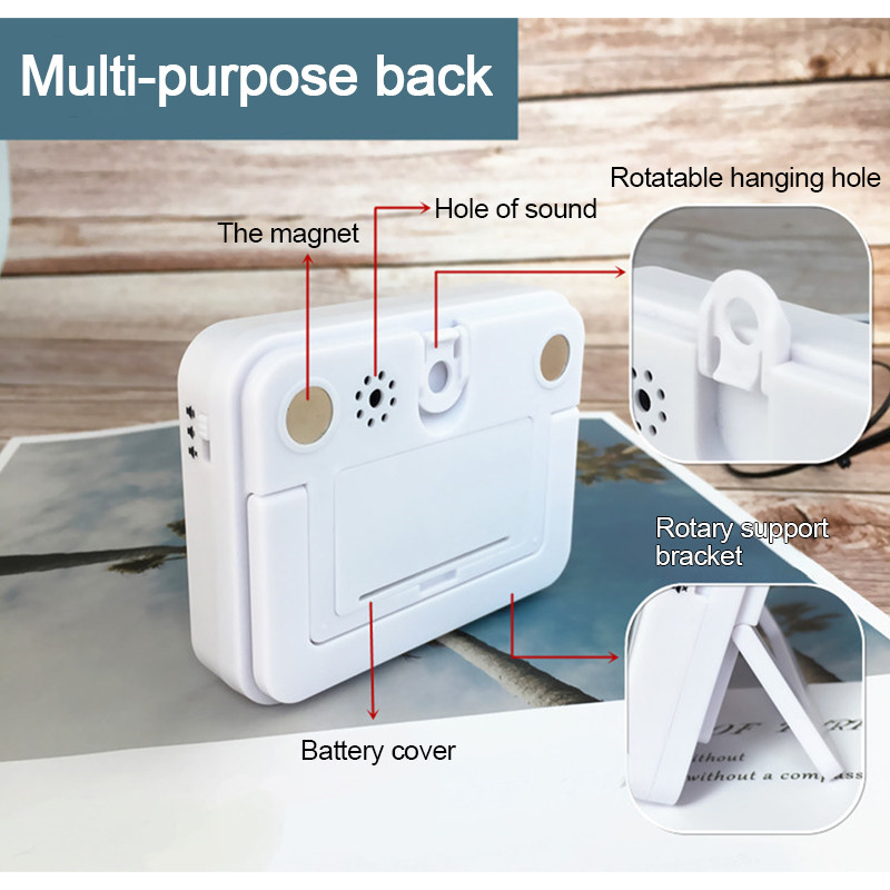 100-hodinový odpočítavací časovač s digitálnym LCD displejom, kuchynský časovač, multifunkčný vibračný budík s magnetickým ovládaním na štúdium a varenie