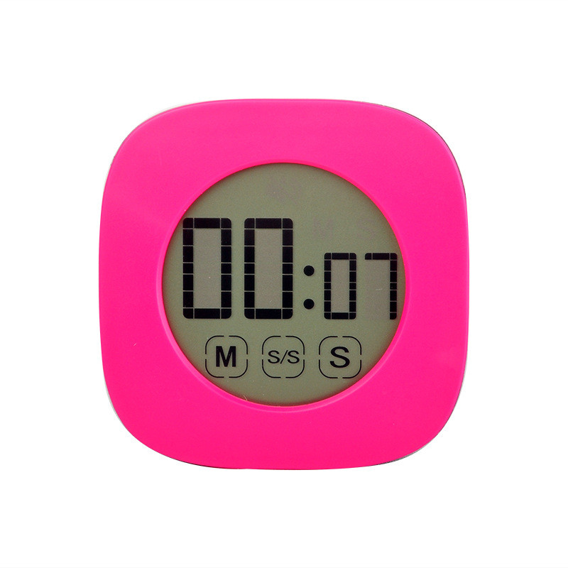 Érintőképernyős diákemlékeztető, konyhai időzítő, állítható némítás órával, digitális görgető LED kijelző, modern és egyszerű