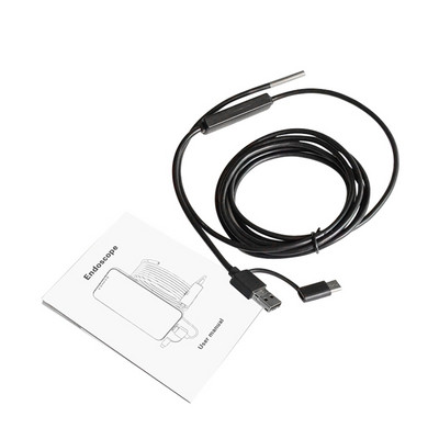 Endoscop USB 3 în 1 Boroscop 3,9 mm Ultra subțire și impermeabilă Cameră de inspecție Snake Micro USB și tip C cu lumină LED