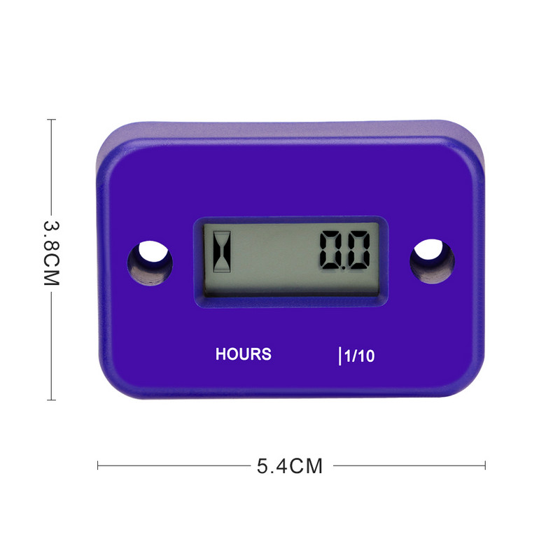Contor orar digital inductiv Tach 0-9999.9H Contor de oră impermeabil pentru motor pe gaz Afișaj LCD pentru bicicletă Motocicletă ATV Barcă
