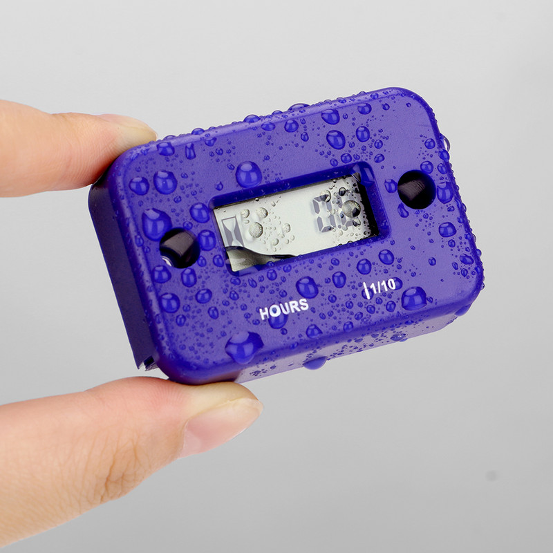Contor orar digital inductiv Tach 0-9999.9H Contor de oră impermeabil pentru motor pe gaz Afișaj LCD pentru bicicletă Motocicletă ATV Barcă