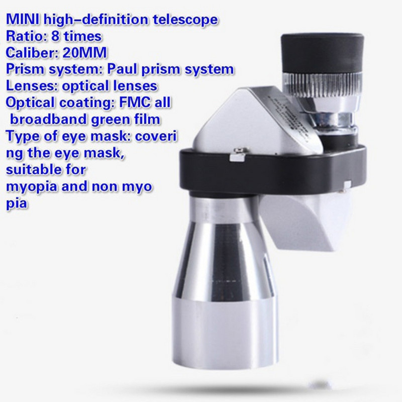 8x20 HD Night Vision Mini Pocket Zoom monokuláris kültéri teleszkóp vadászkempingezéshez