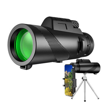 Ισχυρό μονόφθαλμο τηλεσκόπιο 80X100 HD Bak4 Prism Ζουμ μεγάλης εμβέλειας με/χωρίς τρίποδο τηλεφωνικό κλιπ Κάμπινγκ για υπαίθριο κυνήγι