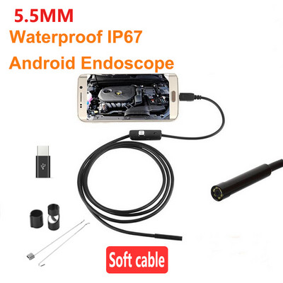 Cameră endoscopică de tip C Telefon boroscop mobil flexibil USB pentru mașini Endoscop pentru smartphone Android Sondă de cameră endoscopică