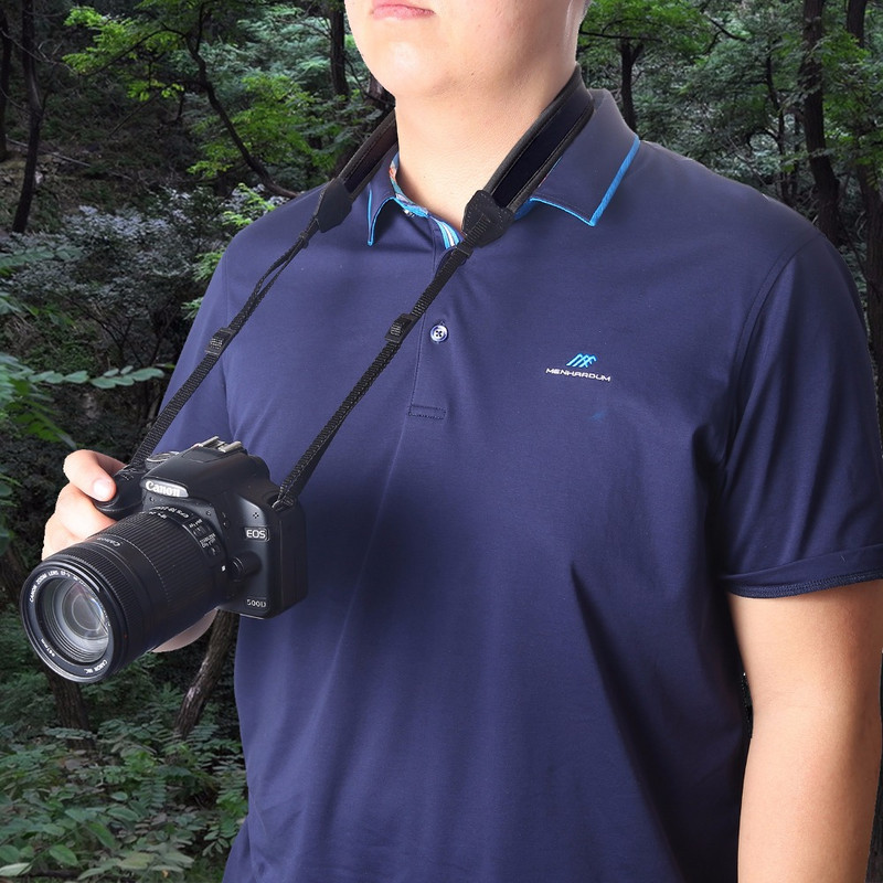 Popruh na krk pre ďalekohľad/fotoaparát, popruh na krk, ramenný opasok, optika, potápačská látka, široký pohodlný nastaviteľný nosič ďalekohľadov