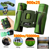 900X25 binokļi HD jaudīgs saliekams teleskops 5000m/50000m liela attāluma mini FMC BAK4 optika kempingiem, medībām, medībām brīvā dabā