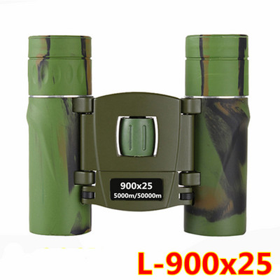 900X25 binokļi HD jaudīgs saliekams teleskops 5000m/50000m liela attāluma mini FMC BAK4 optika kempingiem, medībām, medībām brīvā dabā